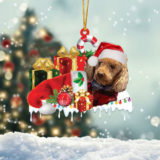 MollyTee WHITE STAFFIE MERRY CHRISTMAS HANGING ORNAMENT - image 2