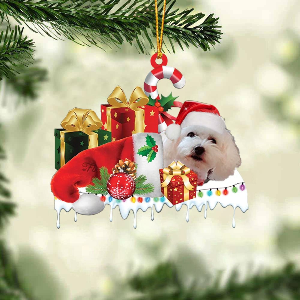 MollyTee BERNESE MOUNTAIN MERRY CHRISTMAS HANGING ORNAMENT - image 1