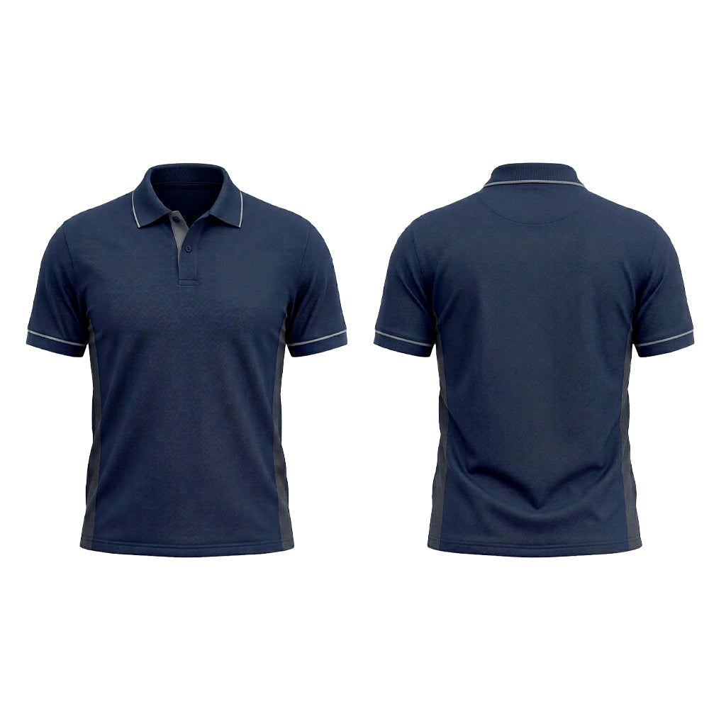 Custom Navy Side Panel Office Polo Shirt