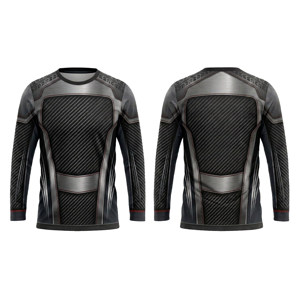 Custom Brushed Steel Carbon Automotive Work Uniform Shirt
