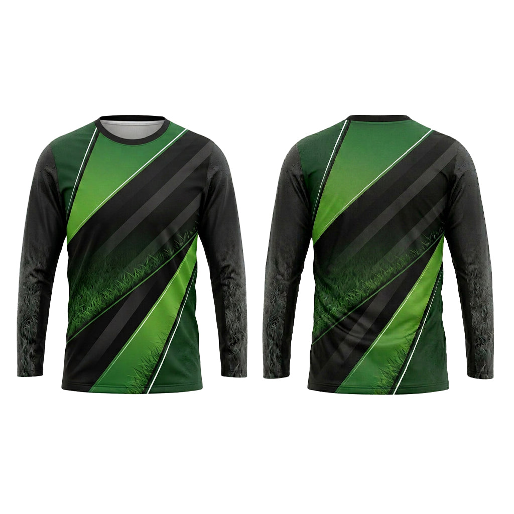 Custom Black Green Diagonal Lawn Care Uniform Shirt