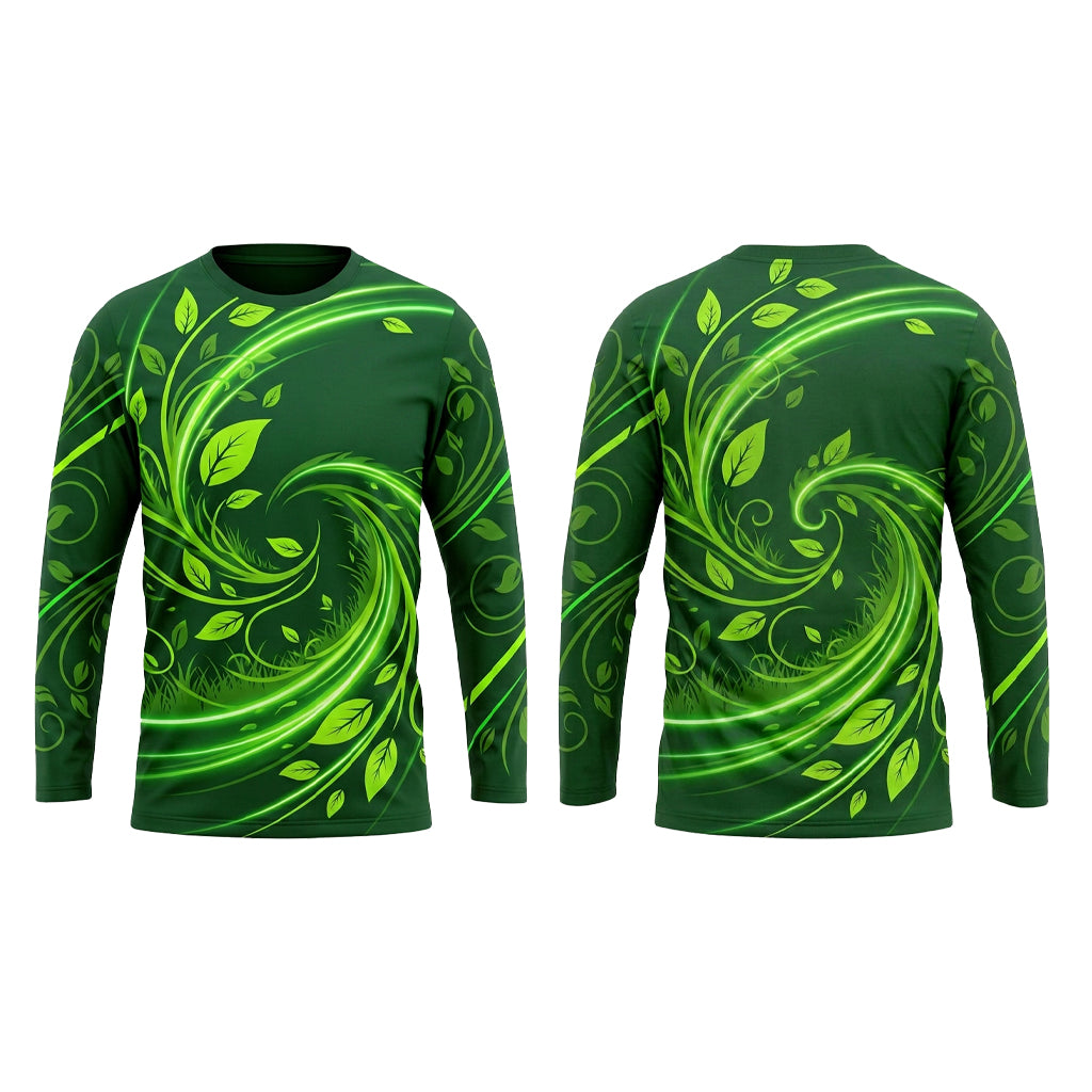 Custom Green Leaf Vortex Landscaping Uniform Shirt