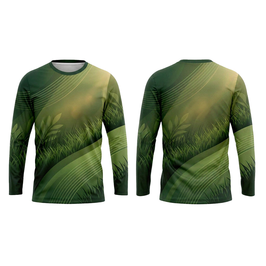 Custom Soft Grass Wave Lawn Care Uniform Shirt