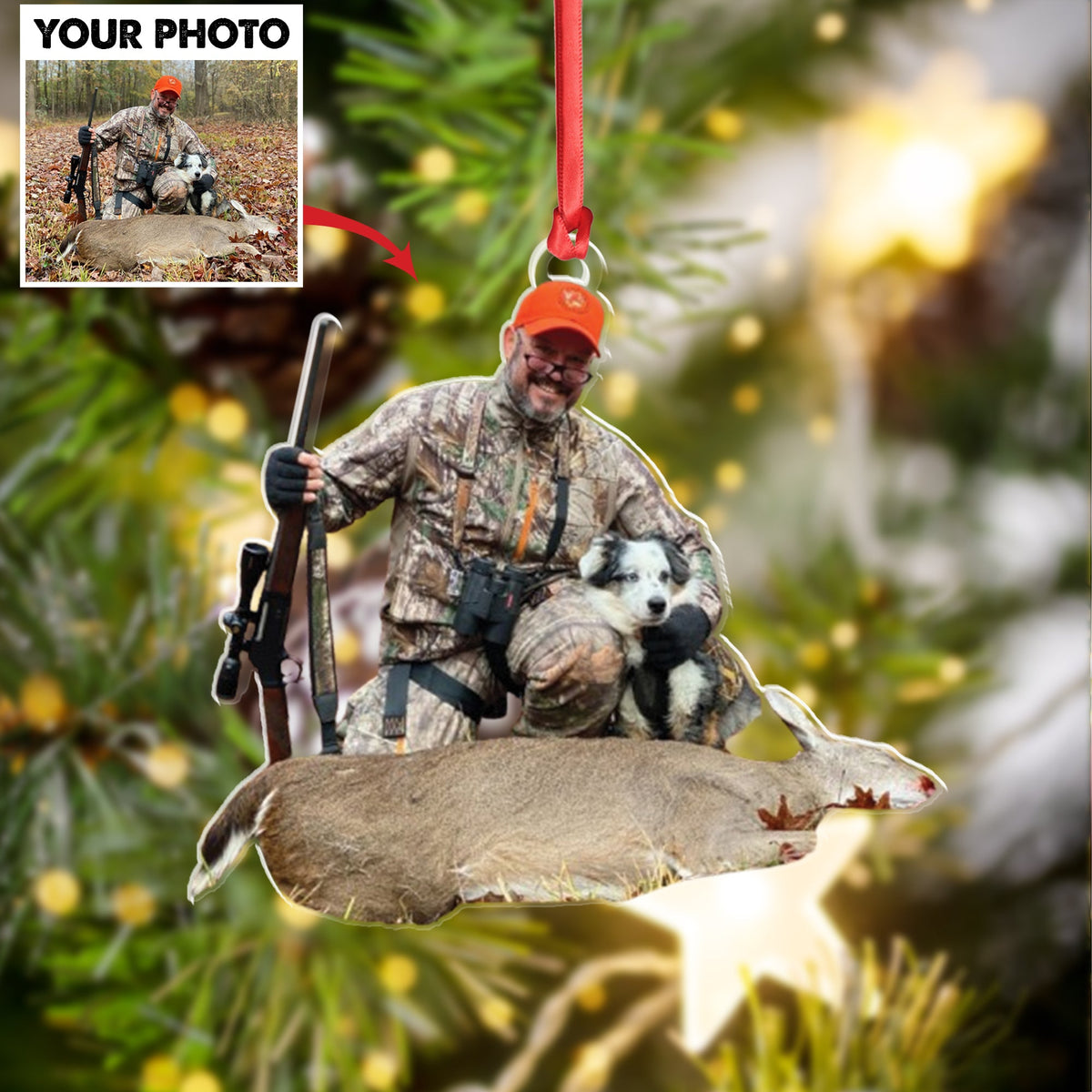MollyTee Personalized Hunting Acrylic Christmas Ornament Custom Photo Gift for Hunters & Outdoor Lovers - image 3