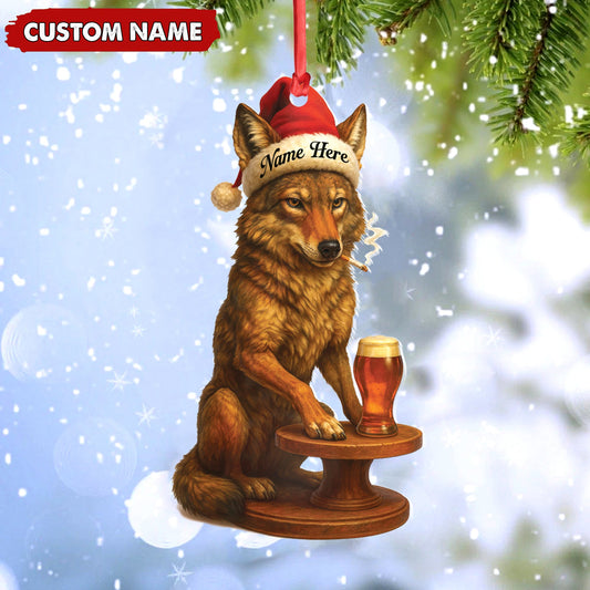 MollyTee Personalized Acrylic Wolf Coyote Christmas Ornament - Personalized Holiday Decoration for Hunters & Wildlife Lovers - image 2