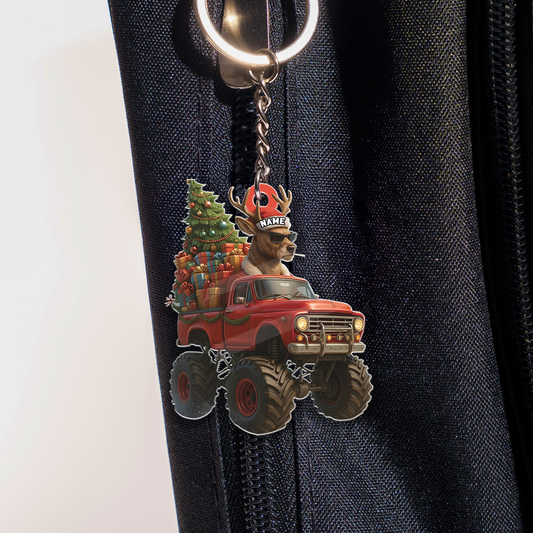 MollyTee Personalized Funny Deer Truck Acrylic Christmas Ornament - Custom Name Gift for Hunters & Outdoor Lovers - image 2
