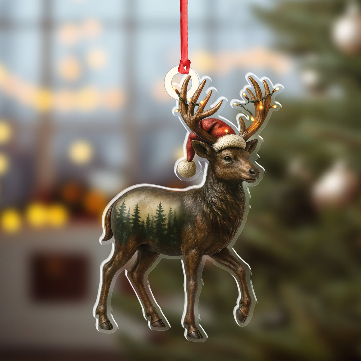 MollyTee Rustic Deer Christmas Ornament, Woodland Reindeer Holiday Tree Decoration - image 4