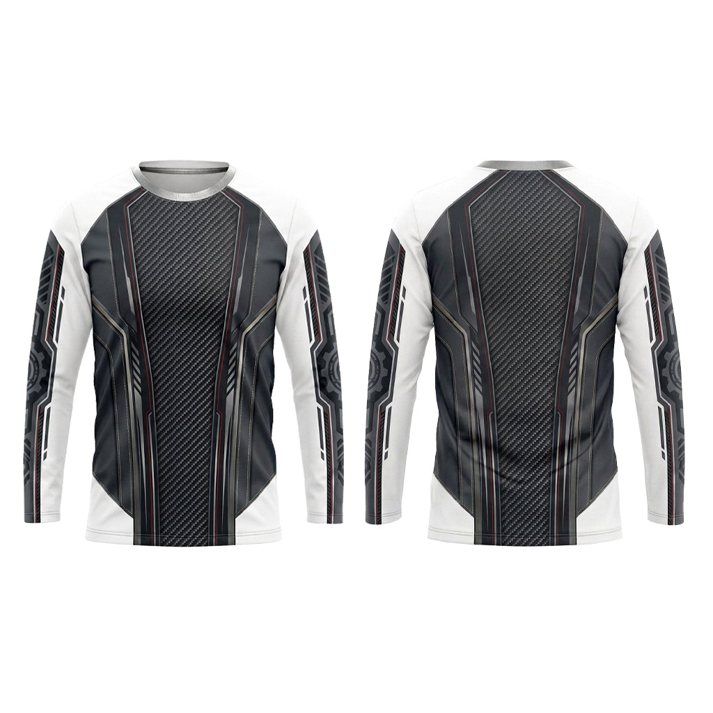 Custom White Carbon Armor Automotive Work Uniform Shirt
