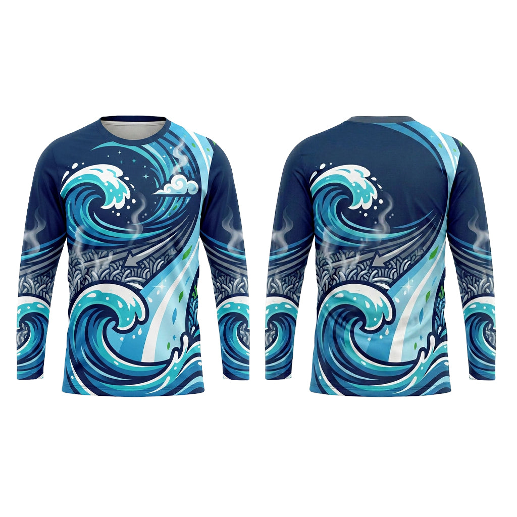 Custom Ocean Wave Carpet Cleaning Uniform Shirt