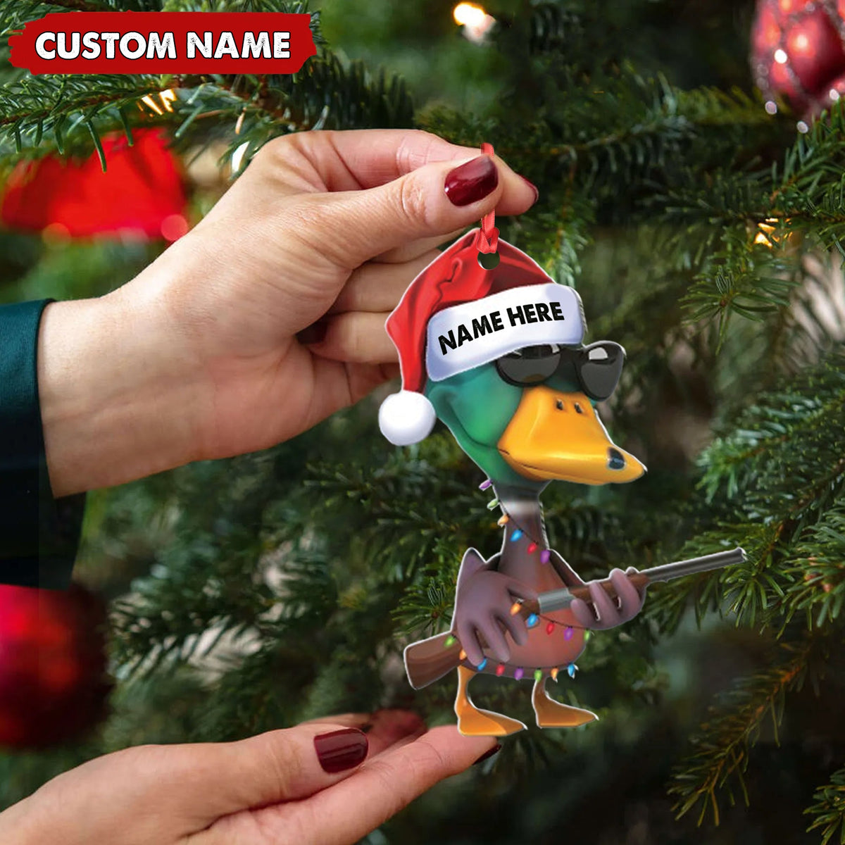 MollyTee Personalized Funny Duck Hunting Acrylic Christmas Ornament Custom Gift for Hunters & Outdoor Lovers - image 5