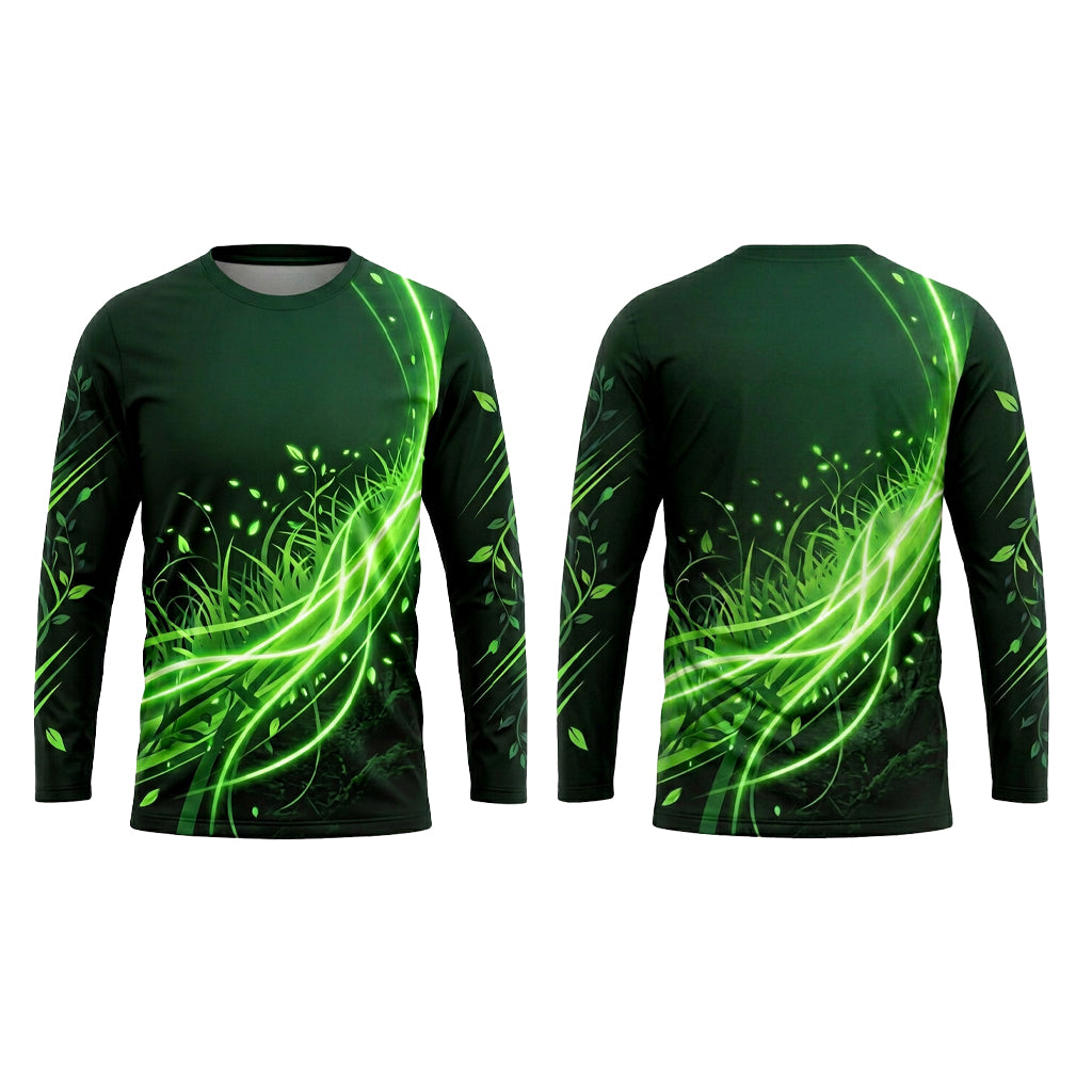 Custom Glowing Grass Sweep Landscaping Uniform Shirt