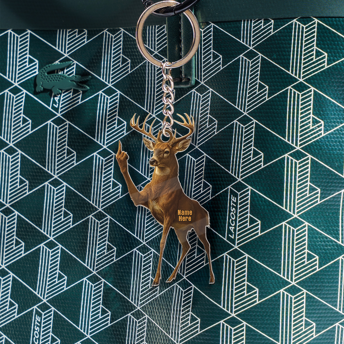 MollyTee Personalized Funny Deer Buck Fukin' Finger Hunting Acrylic Christmas Ornament And Keychain Custom Gift For Hunters 2D Flat - image 5