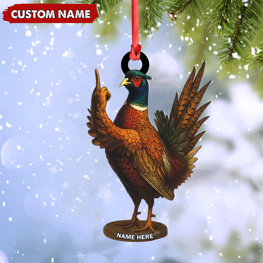 MollyTee Personalized Funny Pheasant Acrylic Ornament - Custom Christmas Gift for Hunters & Bird Lovers - image 2