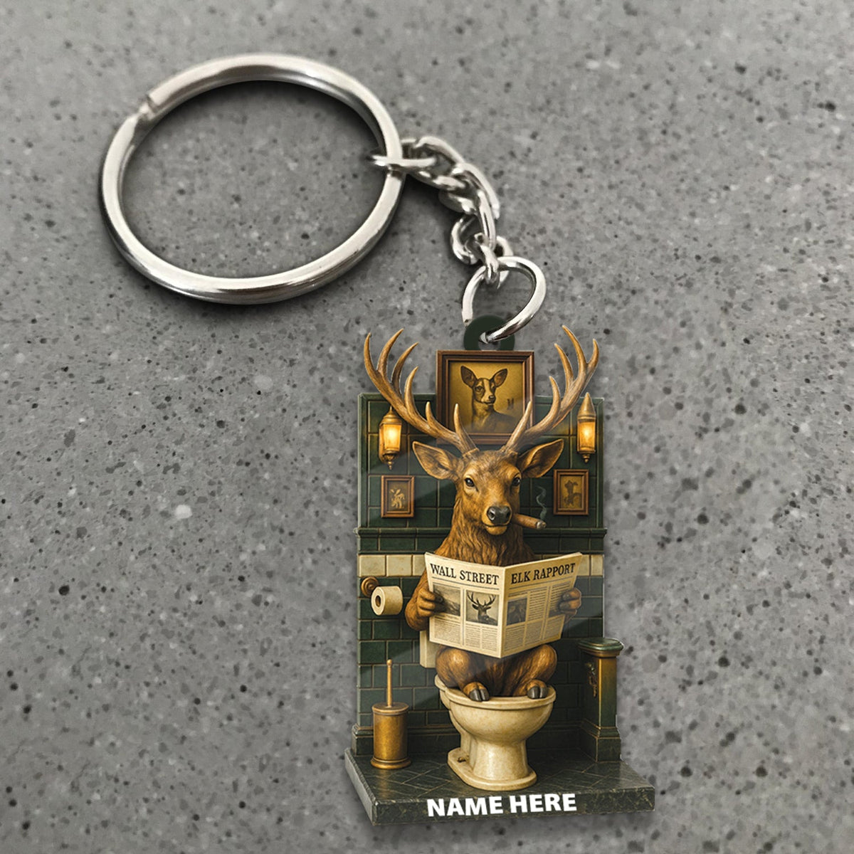 MollyTee Personalized Acrylic Deer Bathroom Christmas Ornament - Funny Personalized Holiday Decor for Hunters & Wildlife Lovers - image 2