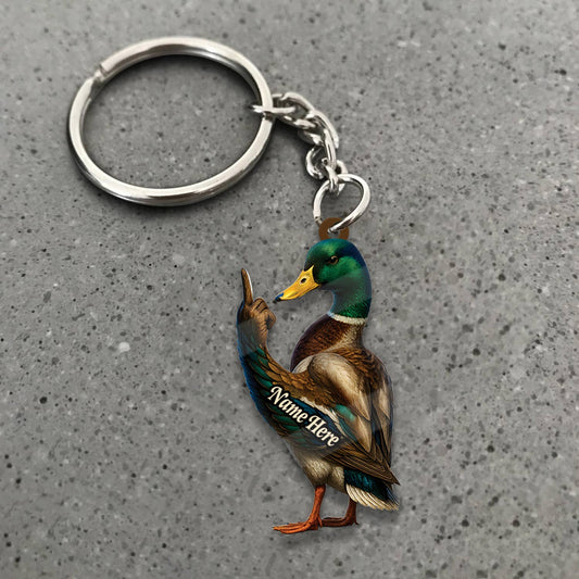 MollyTee Personalized Funny Duck Fukin' Finger Hunting Acrylic Christmas Ornament Custom Gift for Hunters - image 2