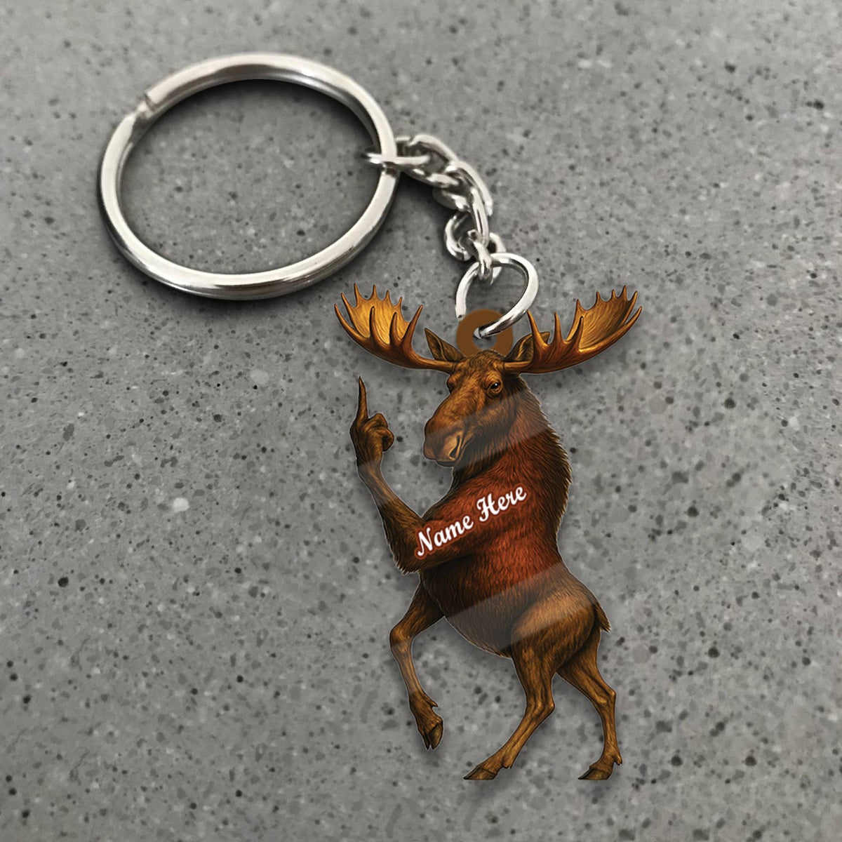 MollyTee Personalized Funny Moose Acrylic Christmas Ornament And Keychain- Custom Decoration Holiday Gift for Hunters 2D Flat - image 3