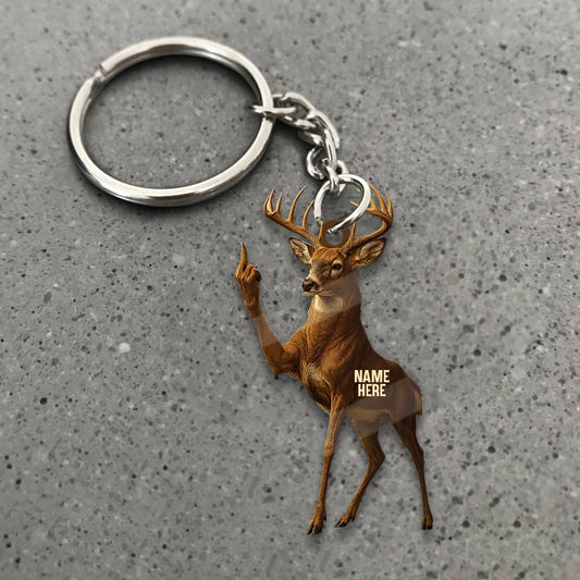 MollyTee Personalized Funny Deer Buck Fukin' Finger Hunting Acrylic Christmas Ornament And Keychain Custom Gift For Hunters 2D Flat - image 2
