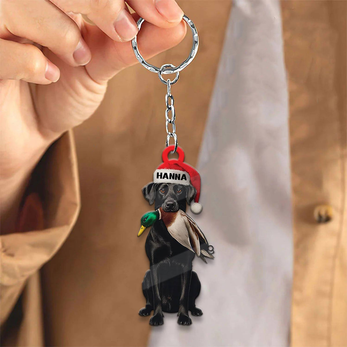 MollyTee Personalized Hunting Dog Christmas Ornament with Duck - Custom Name Lab Retriever Holiday Decor - image 4