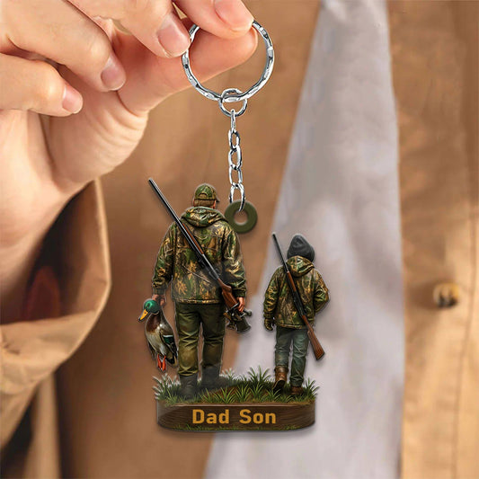 MollyTee Personalized Duck Hunting Ornament for Dad and Son, Father & Son Camo Hunting Decoration, Duck Hunter Gift for Outdoor Lovers - image 2