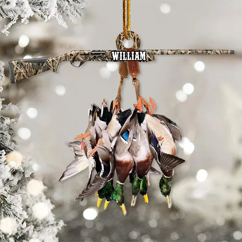 MollyTee Custom Name Duck Hunting Christmas Ornament - image 3