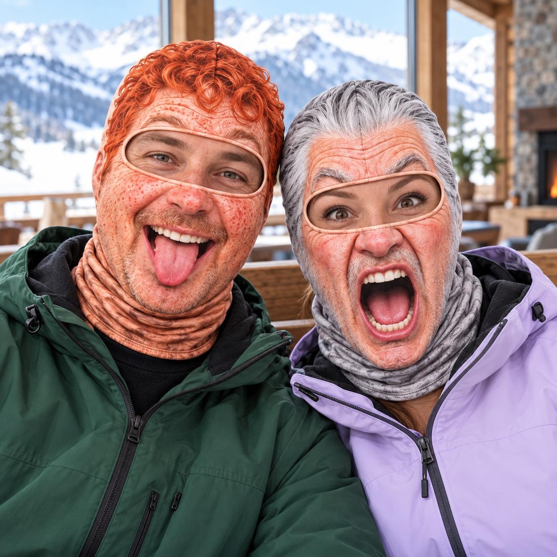 MollyTee Funny Face Ski Balaclava Face Mask (10 faces)