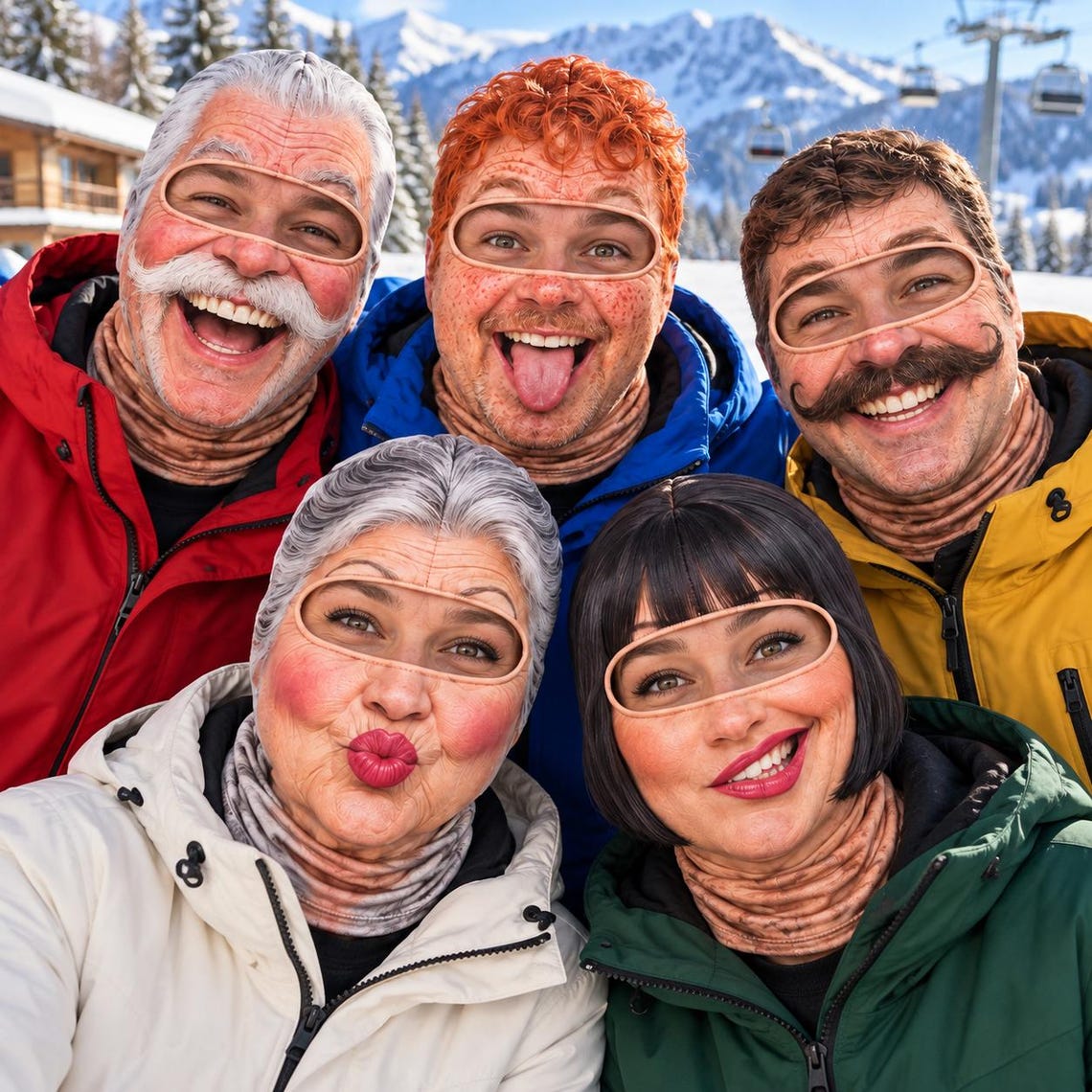 MollyTee Funny Face Ski Balaclava Face Mask (10 faces)