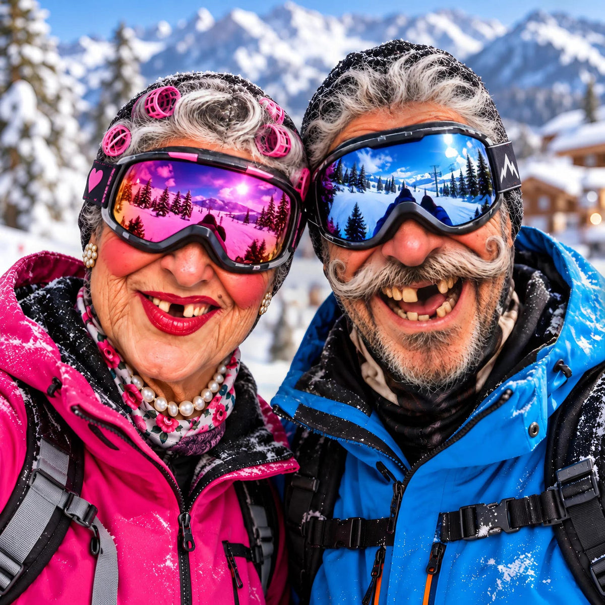 MollyTee Funny Ugly Face Ski Mask Crazy Old Man Missing Teeth Mustache Grandma Clown & Pirate Expressions Full Face Balaclava (10 faces)