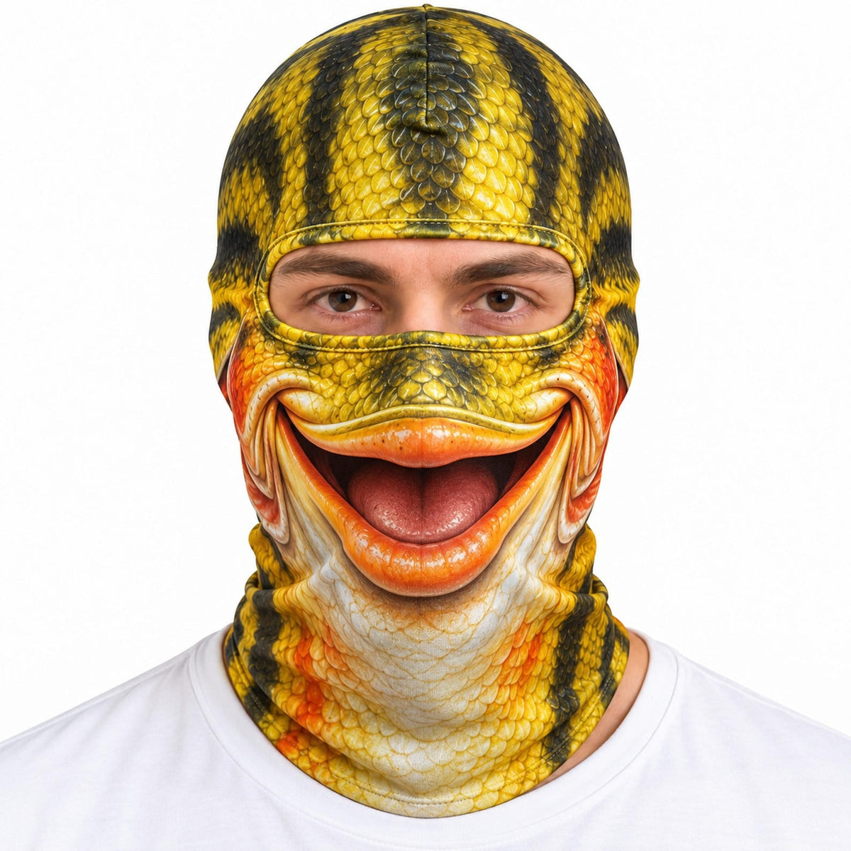 MollyTee Funny Fish Face Ski Mask Largemouth Bass Rainbow Trout Catfish Walleye Northern Pike & Freshwater Fish Full Face Balaclava (10 fish masks)
