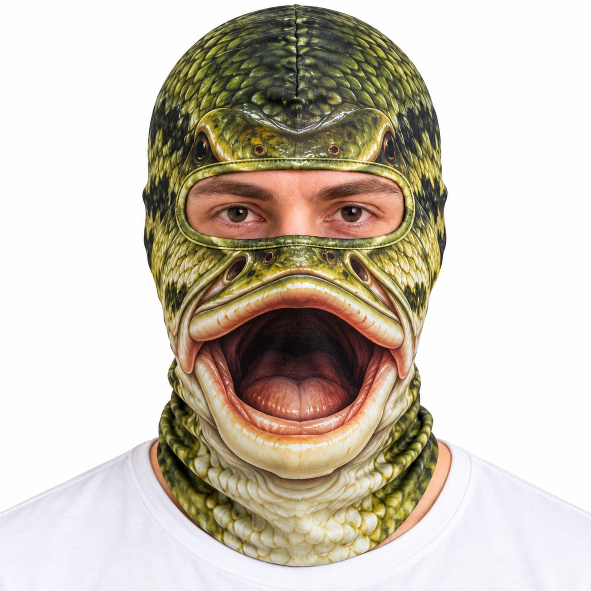 MollyTee Funny Fish Face Ski Mask Largemouth Bass Rainbow Trout Catfish Walleye Northern Pike & Freshwater Fish Full Face Balaclava (10 fish masks)