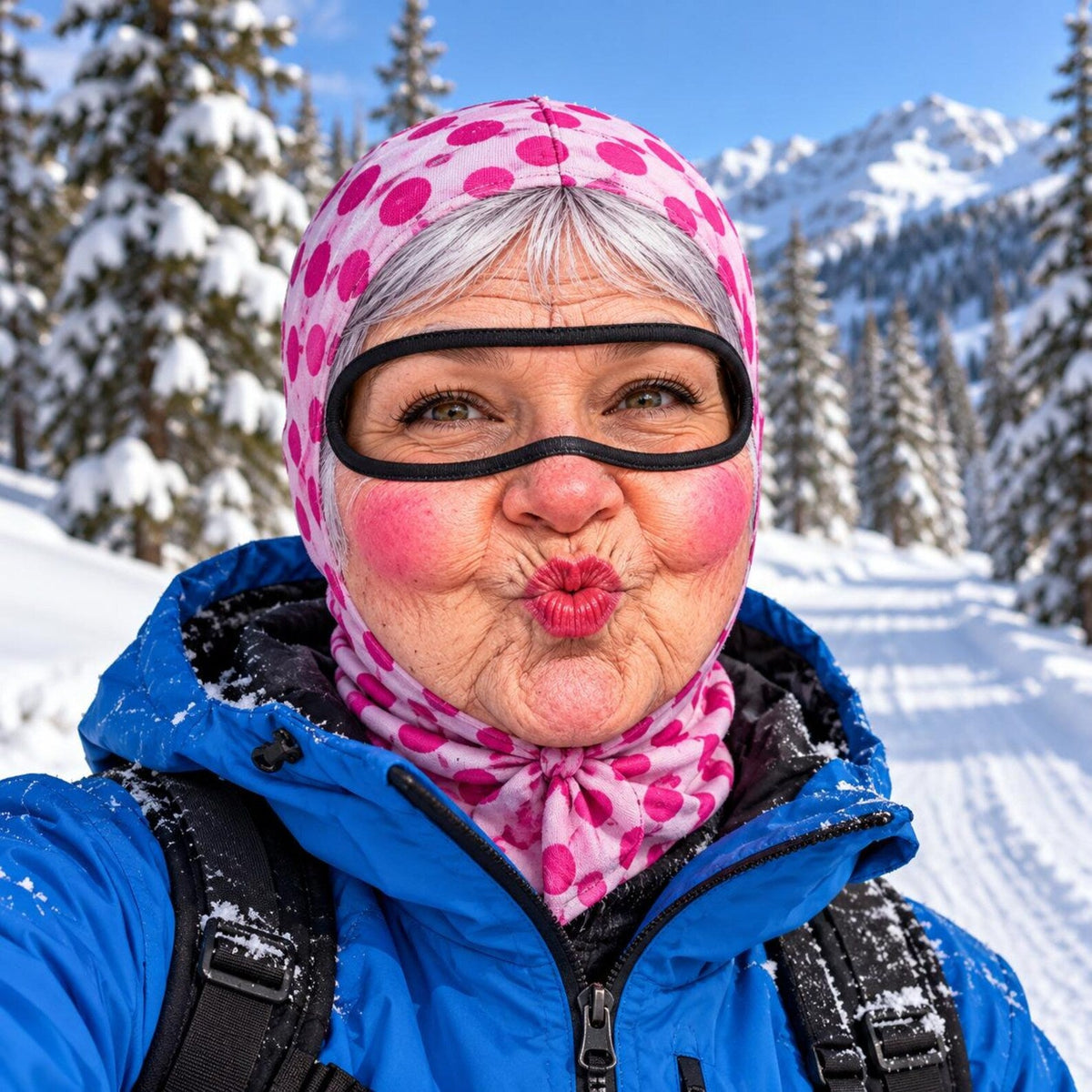 MollyTee Funny Old Grandma Balaclava Ski Mask (5 faces)