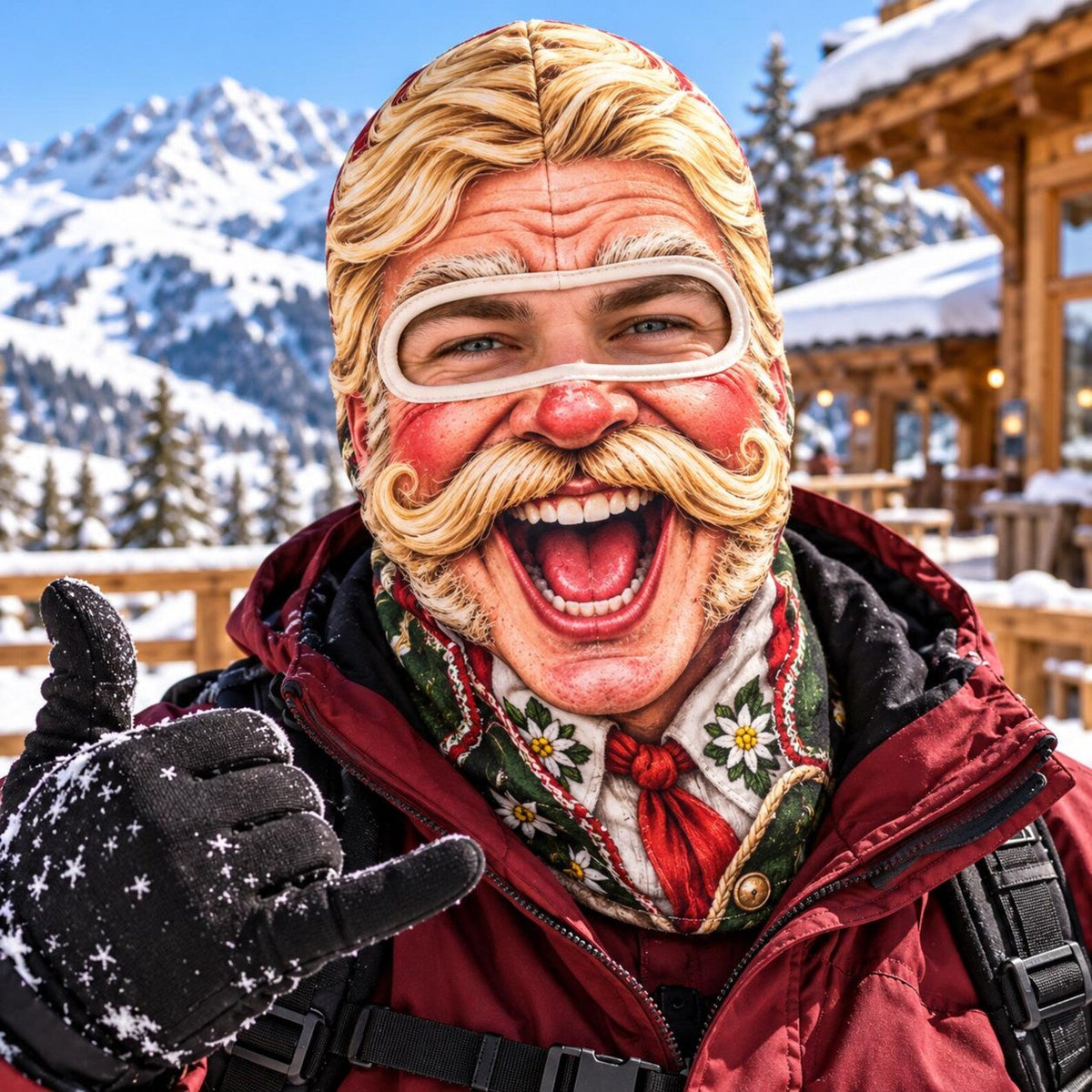 MollyTee Funny Vintage Old Man Face Ski Mask Big Mustache Sailor Beard & Shocked Expressions Full Face Balaclava