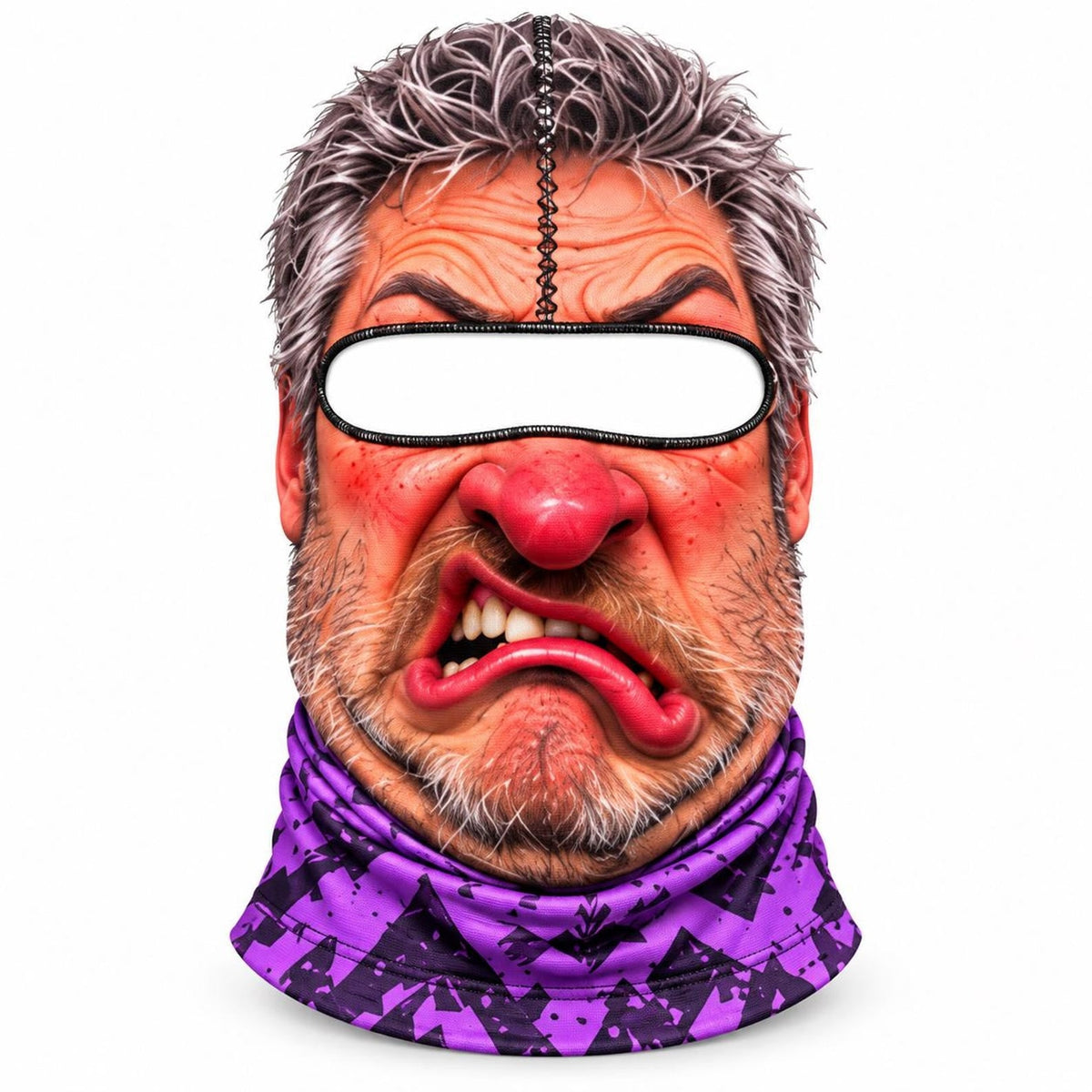 MollyTee Funny Ugly Face Ski Mask Crazy Missing Teeth Big Lips Curly Mustache Grumpy Grandma & Tongue Out Expressions Full Face Balaclava (10 faces)