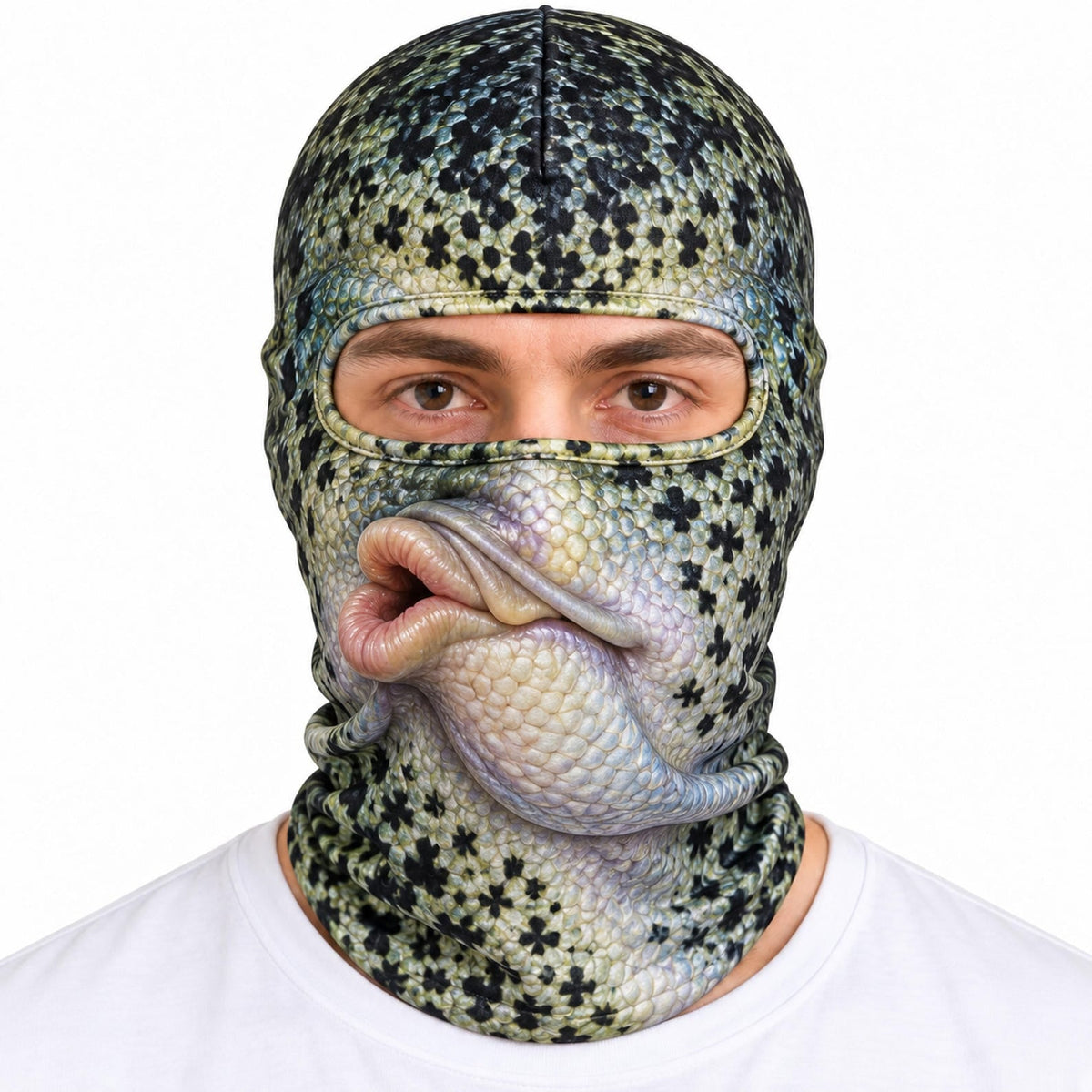 MollyTee Funny Fish Face Ski Mask Largemouth Bass Rainbow Trout Catfish Walleye Northern Pike & Freshwater Fish Full Face Balaclava (10 fish masks)
