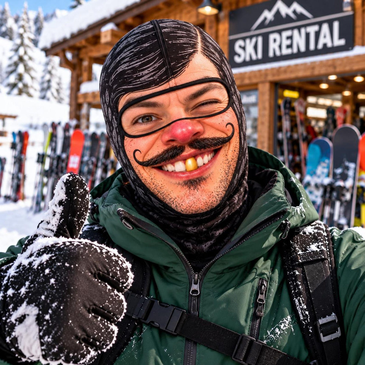 MollyTee Funny Group Face Balaclava Ski Mask (5 Faces)