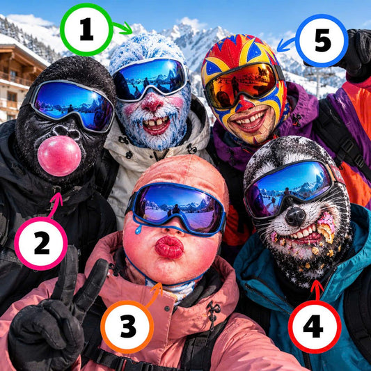 MollyTee Funny Grandma Balaclava Ski Mask - Meme Face Winter Mask (5 Faces)