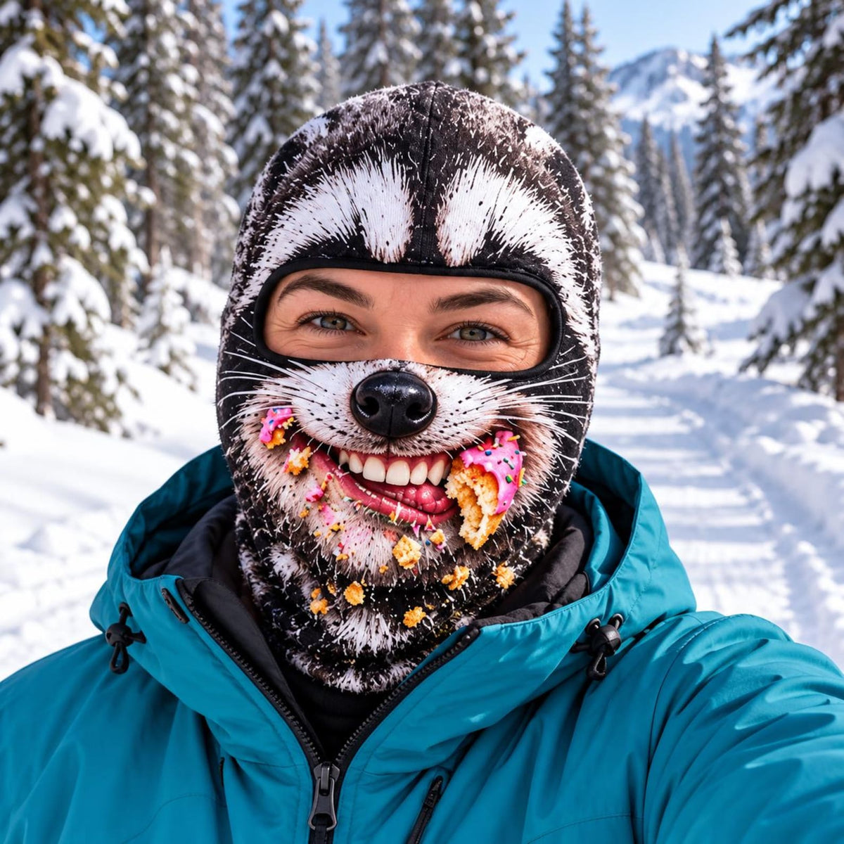 MollyTee Funny Crazy Face Ski Mask Gorilla Bubblegum Snow Monster Big Lips & Cartoon Expressions Full Face Balaclava (5 faces)