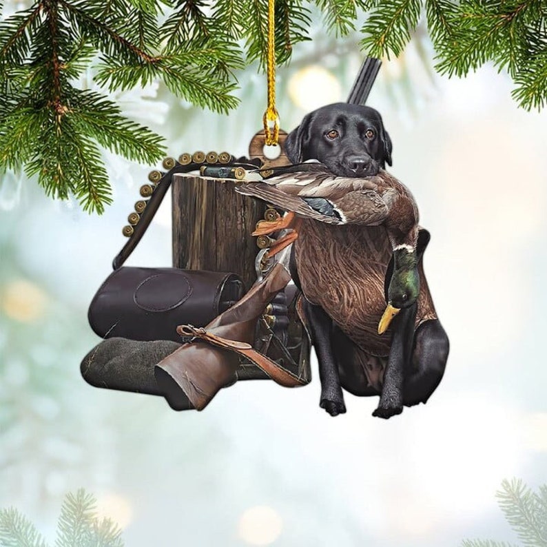MollyTee Personalized Dog Hunting Christmas Ornament Gift for Deer Hunting Lovers - image 1