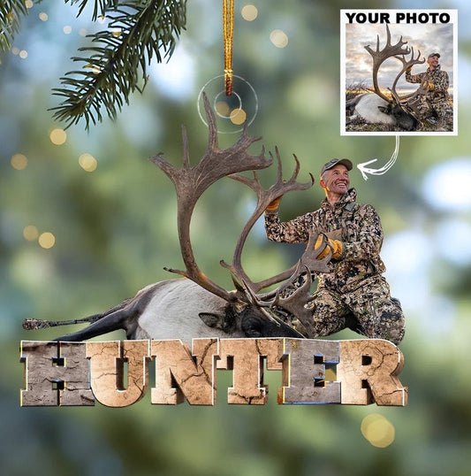 MollyTee Custom Photo Hunting Christmas Tree Ornament Gift for Deer Hunter - image 2