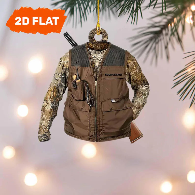 MollyTee Personalized Brown Camo Hunting Jacket 2D Flat Christmas 3D-Look Ornament, Custom Holiday Tree Decor, Perfect Gift for Hunter - image 2