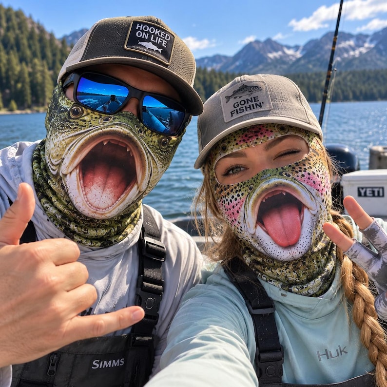 MollyTee Funny Fishing Balaclava Face Mask (12 Fishes)