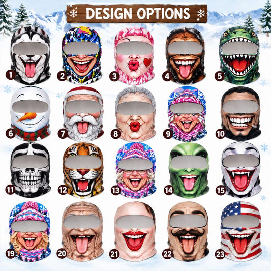 MollyTee Funny Novelty Winter Face Covering Balaclava Face Mask (23 Masks)