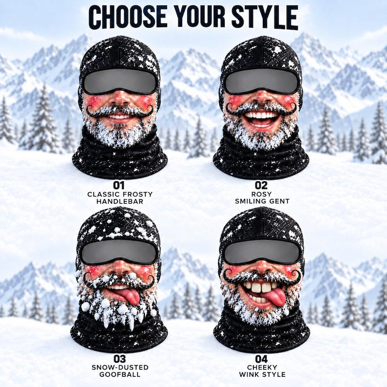 MollyTee Funny Frosty Beard Mustache Balaclava Face Mask