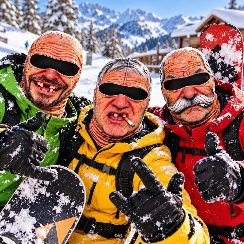MollyTee Fun Old Man Ski Face Mask Balaclava (3 types)