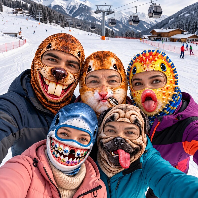 MollyTee Funny Animal Balaclava Face Ski Mask (5 animals)