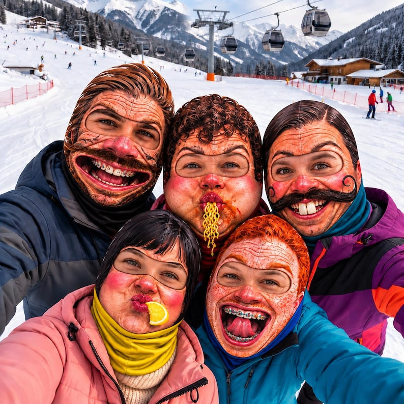 MollyTee Hilarious Winter Face Covering Balaclava Face Mask (5 Faces)