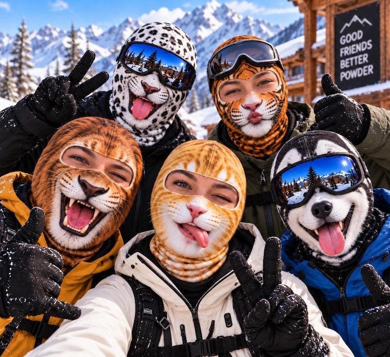 MollyTee Funny Animal Face Balaclava Face Mask (10 animals)