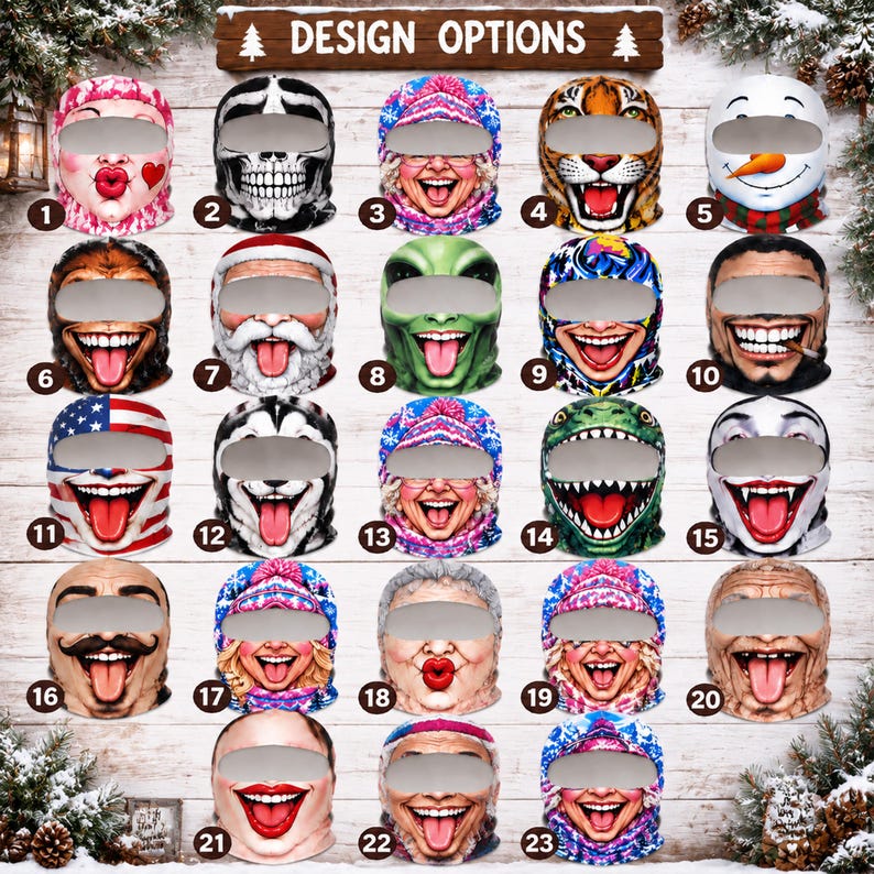 MollyTee Goofy Face Covering Balaclava Face Mask (23 Masks)