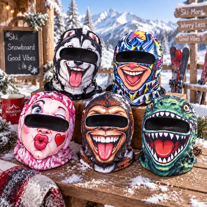 MollyTee Funny Novelty Winter Face Covering Balaclava Face Mask (23 Masks)