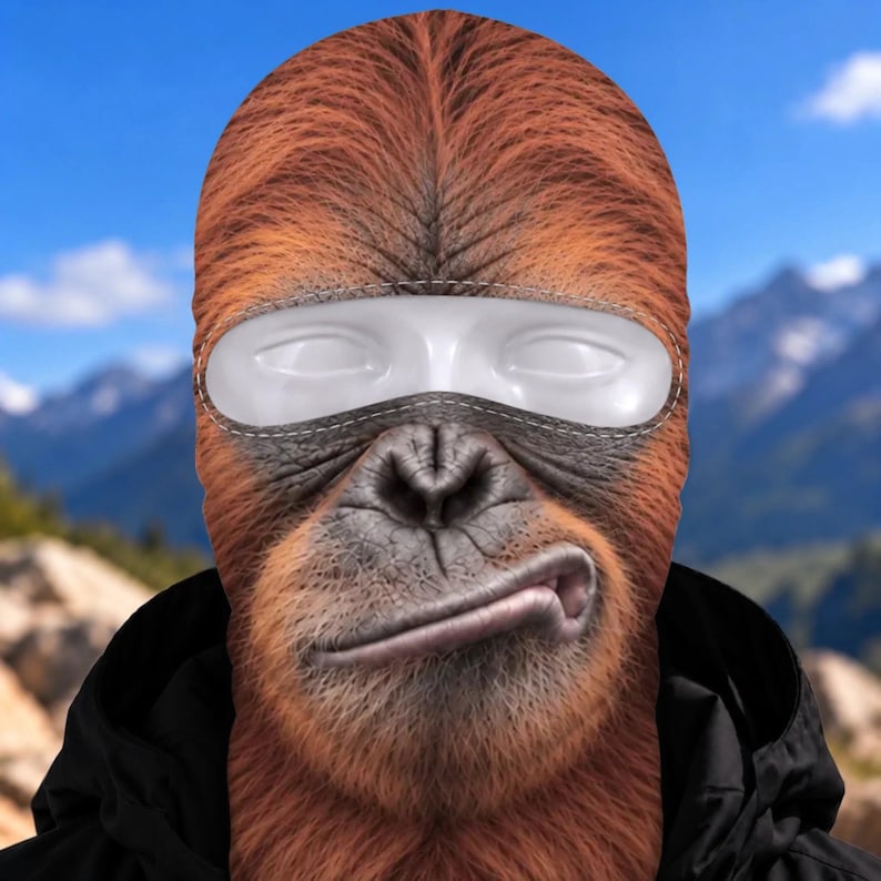 MollyTee Orange Ape Funny Face Balaclava Face Mask