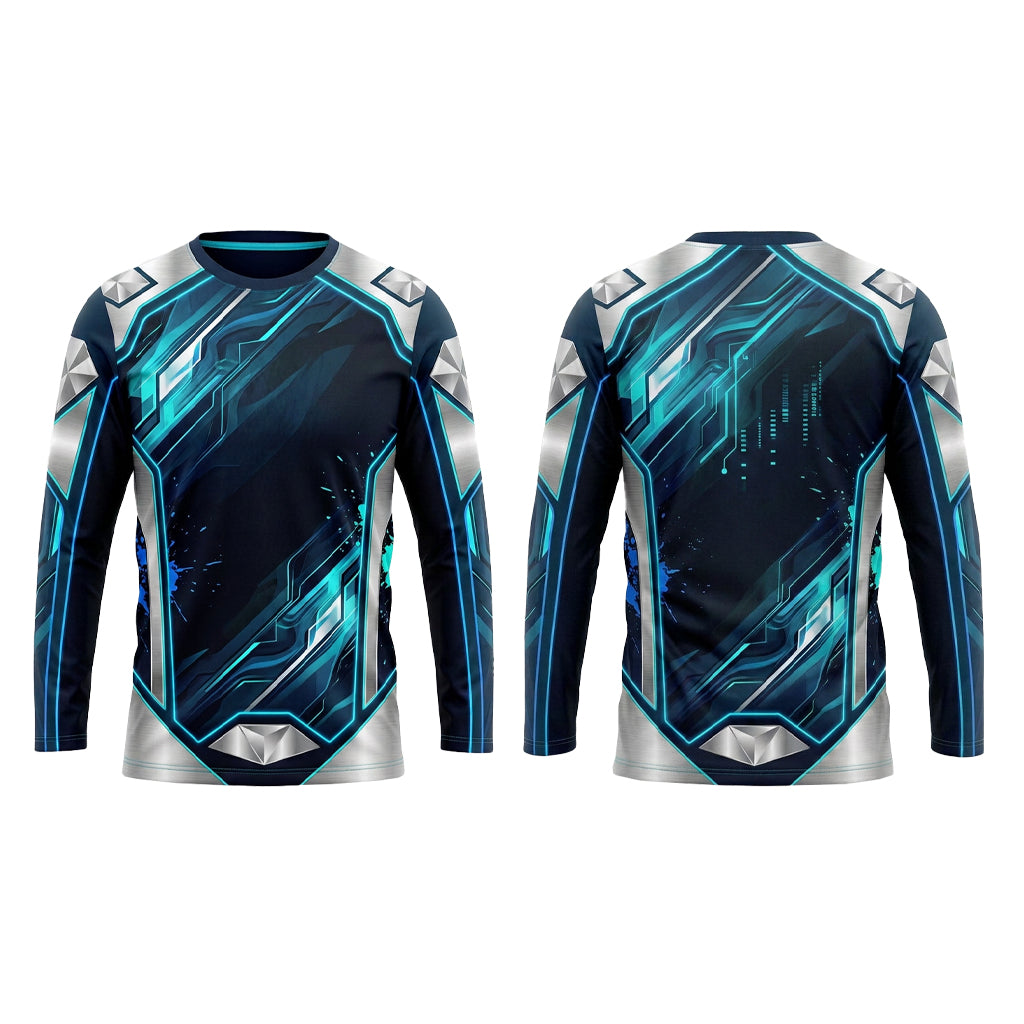 Cyber Shield Custom Painter Work Shirt - Front and Back View